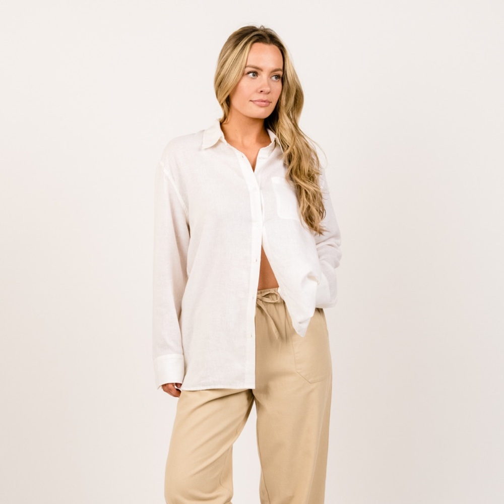 ABLE | White Linen Button Down